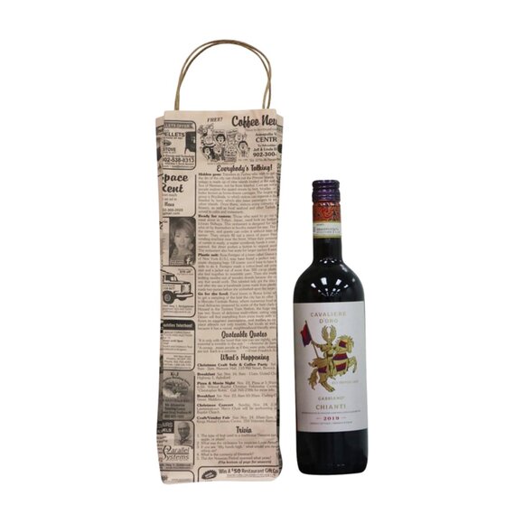 Greenii Wine Handmade Newsprint Paper Bags Recyclable Paper Grocery Bags - Picture 1 of 1